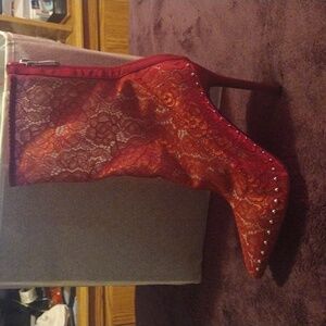 Cape Robbin Red Lace Heeled Boots